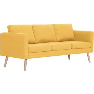 Sofa 2-Pers. Stof - Gul / 3-sædet