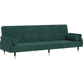 sovesofa med hynder velour mørkegrøn
