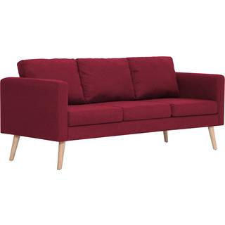 Sofa 2-Pers. Stof - Rød / 3-sædet