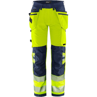 Fristads 2644 GSTP Håndværkerbukser Høj synlighed gul/marineblå Hi-Vis gul/marineblå