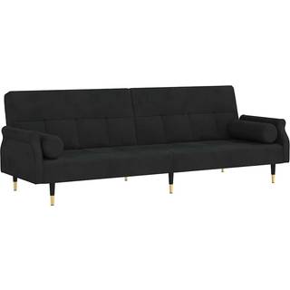 sovesofa med hynder velour sort