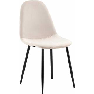 Polar spisebordsstol med beige velour og sorte ben
