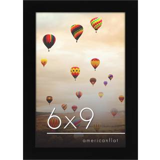 AmericanFlat 6X9 Picture Frame med knust -resistent glas - Galleri -stilramme med konstrueret træ - Signaturopsamling - Fotoramme til bordplade o
