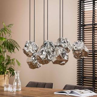 ZIJLSTRA Glas hængelampe Guldenthal, dæmpbar, Krom/sølv, Stue/spisestue, Glas