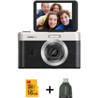 Kodak Pixpro C1 CMOS 16MP Inkl. 16GB og kortlæser Sort