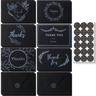 Mr. Pen- Blanke takkekort med konvolutter 18 pakke 4x6 takkesedler med konvolutter Sorte takkekort til bryllup. Takkekort til bryllup til baby sh