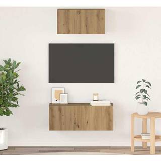 TV-møbelsæt Vægmonteret 2 pcs Artisan Egetræ Konstrueret træ