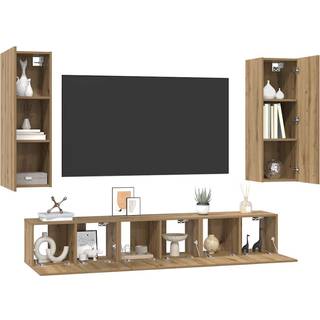 TV-møbelsæt Vægmonteret 5 pcs Artisan Egetræ Konstrueret træ