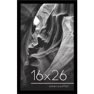 AmericanFlat 16x26 Billedramme med poleret plexiglass - sort billedramme med konstrueret tr? - Episk samling - bred fotoramme til v?gvisning