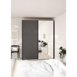 Como Garderobeskab 1 skydelåge +1 Skydelåge med spejl 180 x 220 cm - Grå