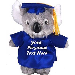 Plushland Plush Fyldt Animal Toys 8 tommer pr?senterer gaver til eksamen Day Personaliseret tekstnavn eller dit skolelogo p? kjole bedst til alle