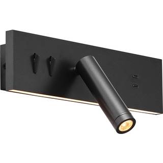 Moderne væglampe sort justerbar med USB-C inkl. LED - Modric