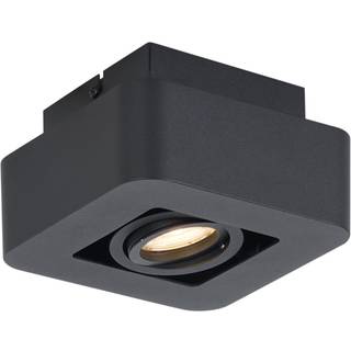 Afrundet overflademonteret spotlight sort drejelig og vipbar - Dox