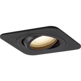 Sæt med 6 afrundede forsænkede spots sort GU10 50mm drejelig og vipbar IP44 - Alberto