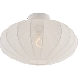 Japandi loftslampe hvid med stofskærm - Bida