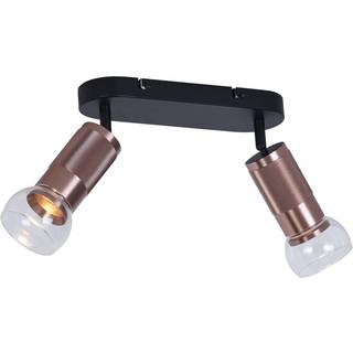 Afrundet loftspotlight mørk bronze 2-lys justerbar - Veerle