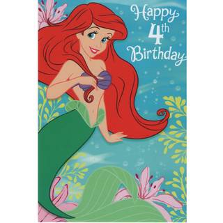 Udtryk af Hallmark Lille Havfrue Tillykke med 4-rs fdselsdagskort