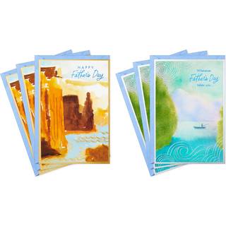 Hallmark fars dag kort sortiment akvarel landskaber (6 kort med konvolutter)