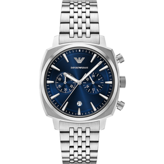Emporio Armani Carlo Chronograph Blue Dial Steel Strap Men's Watch AR11688