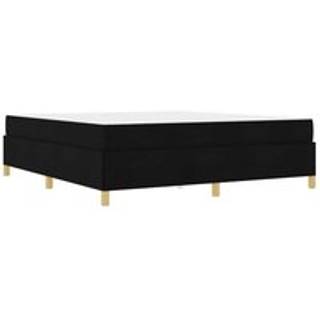 Box Spring Seng Sort Og Hvid Og Sort 180 X 200 Cm Stof