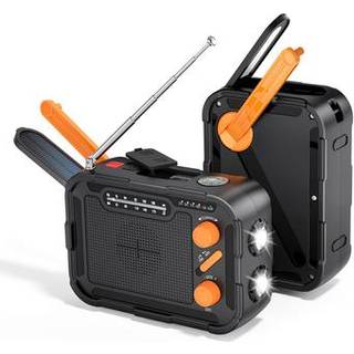 R-N31 Solar nødradio med håndsving og powerbank 5000mAh - Sort