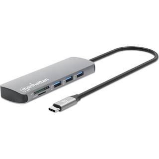Manhattan 190459 dockingstation Ledningsført USB 3.2 Gen 1 (3.1 Gen 1) Type-C Grå