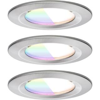 Paulmann - Nova Coin Recessed Loftlampe 3pcs. Ø78 RGBW IP44 Brushed Iron