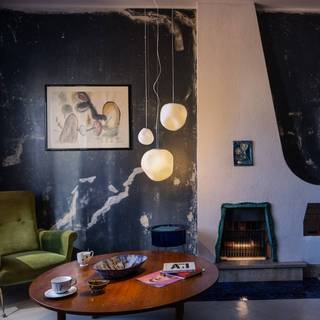 Foscarini hængelampe Hoba Media, Ø 24 cm, ophæng 350 cm