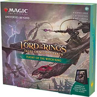 Magic The Gathering the Lord of the Rings: Tales of Middle-Earth Scene Box-Flight of the Witch-King (6 scenekort 6 Art Cards 3 Set Boosters + Dis