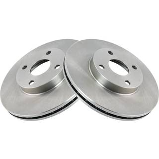 TRQ Front Brake Rotors Set Vent Compatible med 1992-2003 Ford Escort 1992-1995 MX-3 1990-1998 Protege 1992-1999 Mercury Tracer