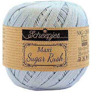 Scheepjes Maxi Sugar Rush 173 Bluebell Indhold: 100% Bomuld Vægt/længde: 50 gram = ca. 280 meter Anbefalede pinde: 1.25 - 1.50 mm Strikkefasthed: 10 x 10 cm = 25m x 33p Maskinvask, 60°C / Tørres fladt.
