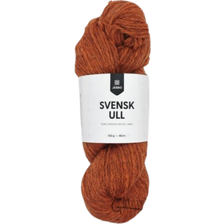 Järbo Svensk Ull 3tr 100g 59016 Copper Mine Indhold: 100% svensk uld Vægt/længde: 100 g = ca. 180 meter Anbefalede pinde: 4.00 mm Strikkefasthed: 10 x 10 cm = 21 m x 26 p Håndvask / Tørres fladt.