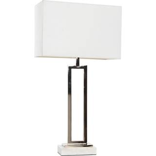 Bordlampe Home ESPRIT Hvid Sølvfarvet 50 W 220 V