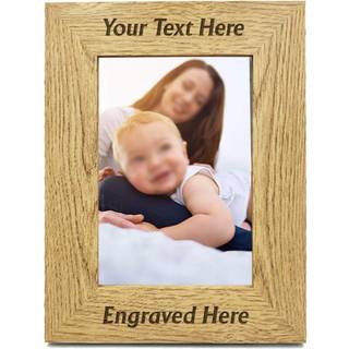 Personaliseret fotoramme laser indgraveret tr?ramme 7 """" x 5 """" tr?sid foto ramme tilpasset enhver tekst gave til bedstefar bedstemor tak l?rerek