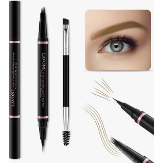 ?jenbrynblyant 2-i-1 vandt?t ?jenbrynspen med 4 spids brynpen og ultra-pr?cise brynblyant med dobbelt-endet ?jenbryn B?rste ?jenbryn-makeup til n