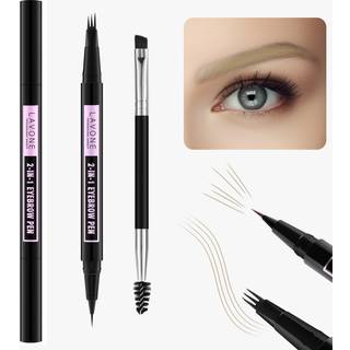 LAVONE Eyebrow Pencil 2-i-1 vandt?t ?jenbrynspen med 3-spids Microblading ?jenbrynspen og ultrapr?cis brynblyant Dual-ended ?jenbrynsb?rste til ?