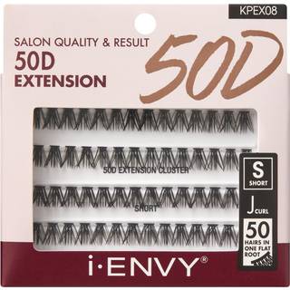 I-envy 50D Extension Cluster Individuelle vipper Let at påføre flad konisk-end rod Foranlagte volumenvipper J Curl med blød fiber hurtig anvendel