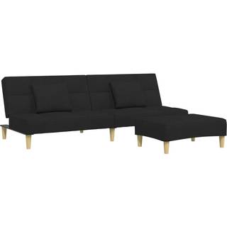 2-personers sovesofa med fodskammel stof stof