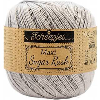 Scheepjes Maxi Sugar Rush 074 Mercury Indhold: 100% Bomuld Vægt/længde: 50 gram = ca. 280 meter Anbefalede pinde: 1.25 - 1.50 mm Strikkefasthed: 10 x 10 cm = 25m x 33p Maskinvask, 60°C / Tørres fladt.