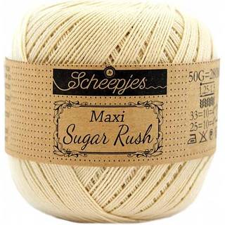 Scheepjes Maxi Sugar Rush 404 English Tea Indhold: 100% Bomuld Vægt/længde: 50 gram = ca. 280 meter Anbefalede pinde: 1.25 - 1.50 mm Strikkefasthed: 10 x 10 cm = 25m x 33p Maskinvask, 60°C / Tørres fladt.
