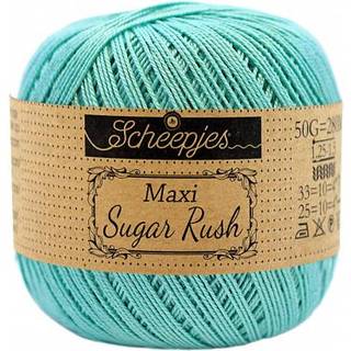 Scheepjes Maxi Sugar Rush 253 Tropic Indhold: 100% Bomuld Vægt/længde: 50 gram = ca. 280 meter Anbefalede pinde: 1.25 - 1.50 mm Strikkefasthed: 10 x 10 cm = 25m x 33p Maskinvask, 60°C / Tørres fladt.