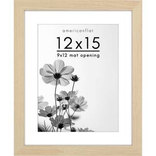 AMERICANFLAT 12X15 Billedramme med knust -resistent glas - Brug som 9x12 ramme med Mat eller 12x15 ramme uden Mat - Hudson Collection - Bred foto