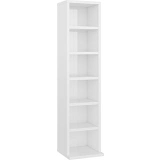 cd-reol 21x20x88 cm konstrueret træ hvid højglans