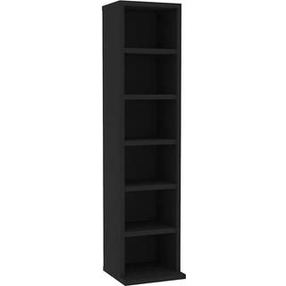 Cd-Reol 21X20X88 Cm Konstrueret Træ - Sort