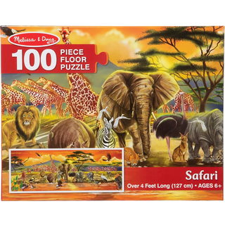 Melissa & Doug African Plains Safari Jumbo Jigsaw Floor Puzzle (100 stk over 4 meter lang)