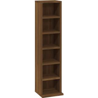 Cd-Reol 21X20X88 Cm Konstrueret Træ - Brun eg