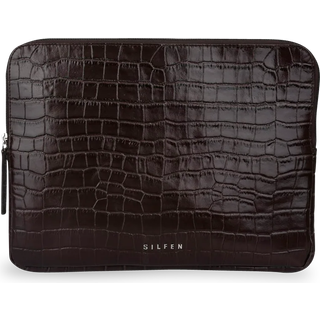 Elisa Computer Sleeve - Brown Croco - Silfen Studio - Brun One Size