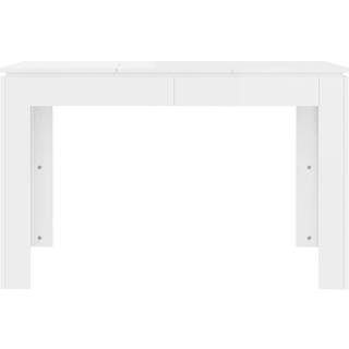 Spisebord 120X60X76 Cm Konstrueret Træ - Hvid højglans