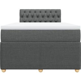 Kontinentalseng Med Madras Stof Mørkegrå - Med pynteknapper / 120 x 190 cm