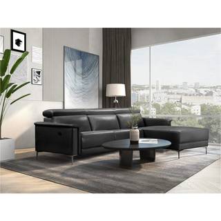 Chaiselong sofa med 1 manuel hvilestol i Grå PU